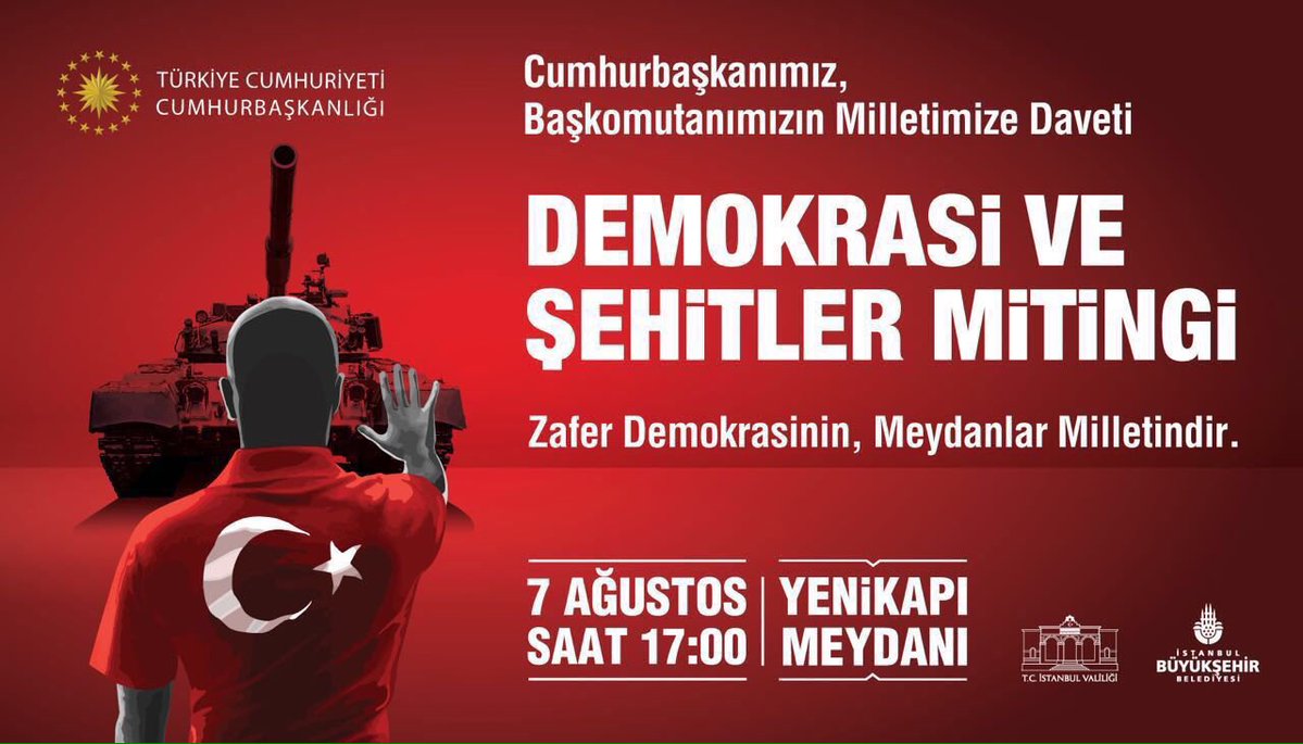 Yenikapı Demokrasi Ve Şehitler Mitingi