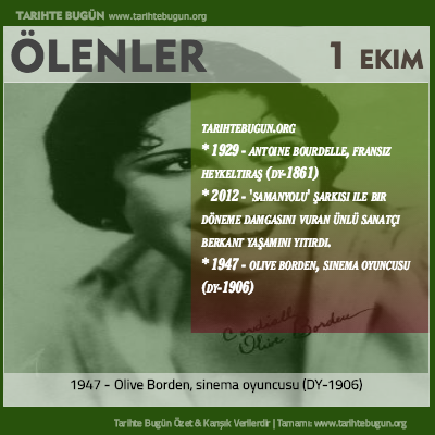 Bugün ölenler özet 01 Ekim
