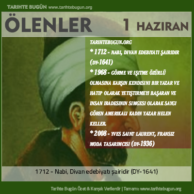 Bugün ölenler özet 01 Haziran