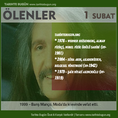 Bugün ölenler özet 01 Şubat