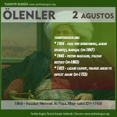 Bugün ölenler özet 02 Ağustos