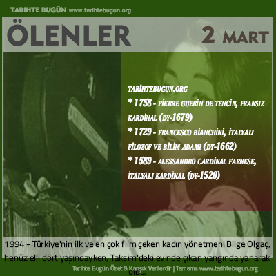 Bugün ölenler özet 02 Mart
