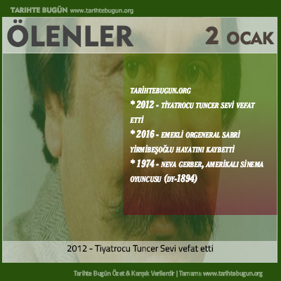 Bugün ölenler özet 02 Ocak