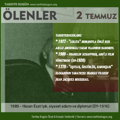 Bugün ölenler özet 02 Temmuz