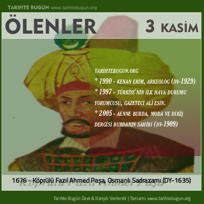 Bugün ölenler özet 03 Kasim