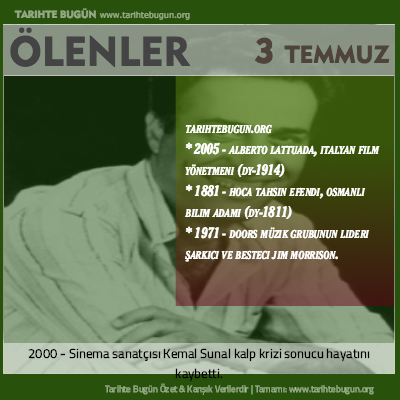 Bugün ölenler özet 03 Temmuz