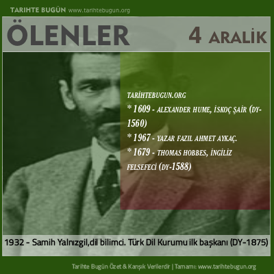 Bugün ölenler özet 04 Aralik