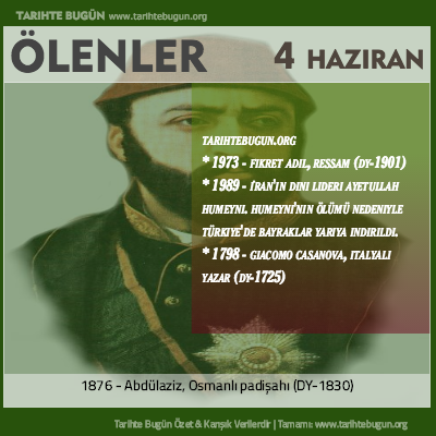 Bugün ölenler özet 04 Haziran