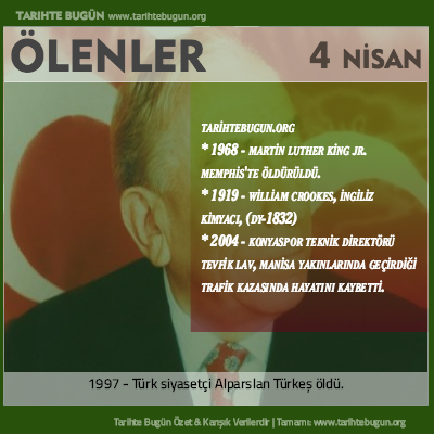 Bugün ölenler özet 04 Nisan