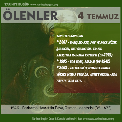 Bugün ölenler özet 04 Temmuz