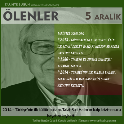 Bugün ölenler özet 05 Aralik