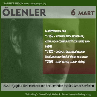 Bugün ölenler özet 06 Mart