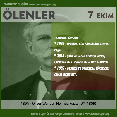 Bugün ölenler özet 07 Ekim