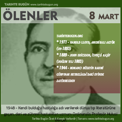 Bugün ölenler özet 08 Mart