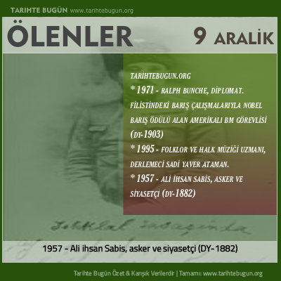 Bugün ölenler özet 09 Aralik
