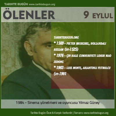 Bugün ölenler özet 09 Eylül