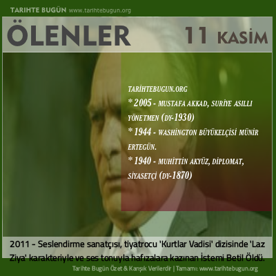 Bugün ölenler özet 11 Kasim