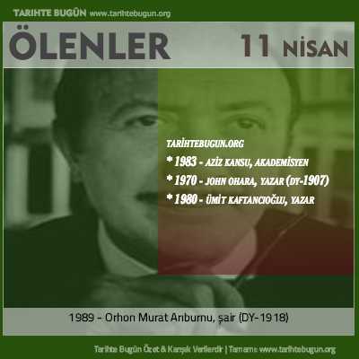 Bugün ölenler özet 11 Nisan