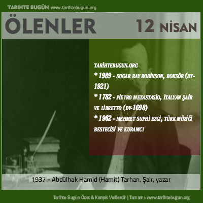 Bugün ölenler özet 12 Nisan