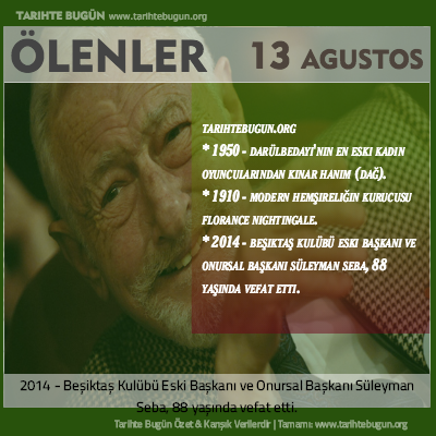 Bugün ölenler özet 13 Ağustos