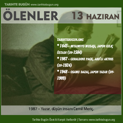 Bugün ölenler özet 13 Haziran