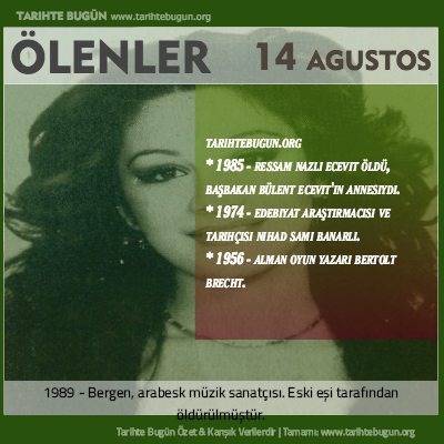 Bugün ölenler özet 14 Ağustos