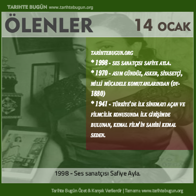 Bugün ölenler özet 14 Ocak