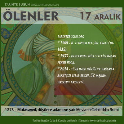 Bugün ölenler özet 17 Aralik