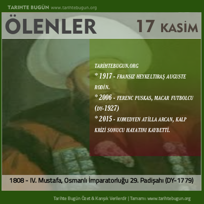 Bugün ölenler özet 17 Kasim