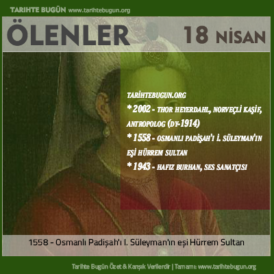 Bugün ölenler özet 18 Nisan