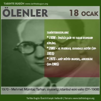 Bugün ölenler özet 18 Ocak