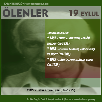 Bugün ölenler özet 19 Eylül
