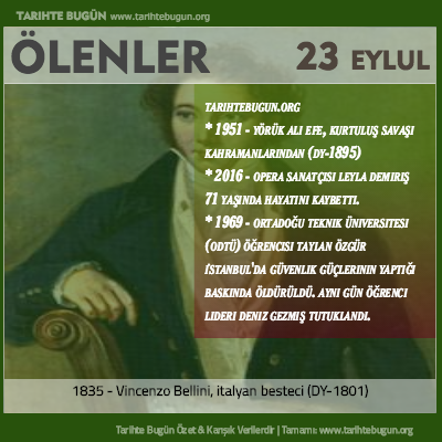 Bugün ölenler özet 23 Eylül