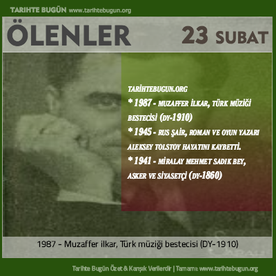 Bugün ölenler özet 23 Şubat