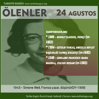 Bugün ölenler özet 24 Ağustos