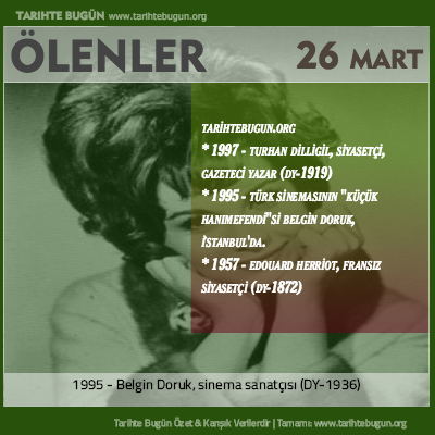 Bugün ölenler özet 26 Mart