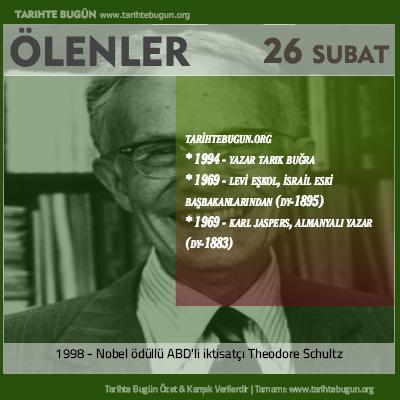 Bugün ölenler özet 26 Şubat