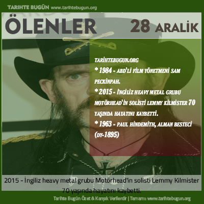 Bugün ölenler özet 28 Aralik