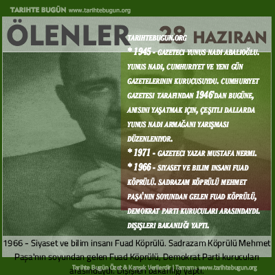 Bugün ölenler özet 28 Haziran