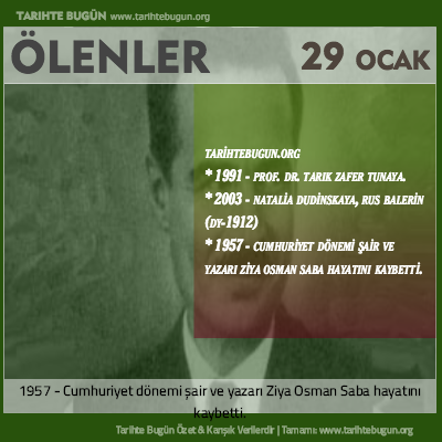 Bugün ölenler özet 29 Ocak