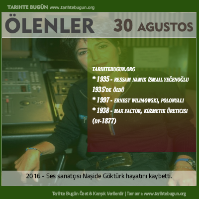 Bugün ölenler özet 30 Ağustos