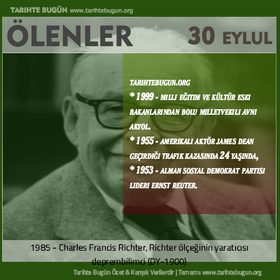 Bugün ölenler özet 30 Eylül