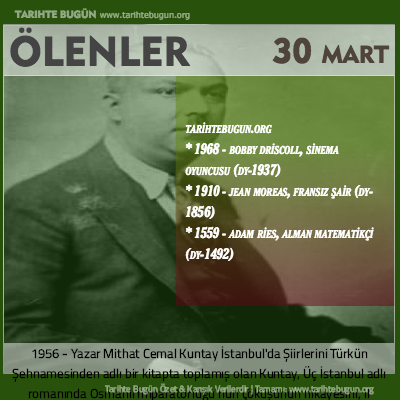 Bugün ölenler özet 30 Mart
