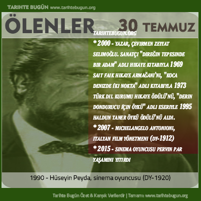 Bugün ölenler özet 30 Temmuz