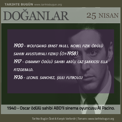 Bugün doğan özet 25 Nisan