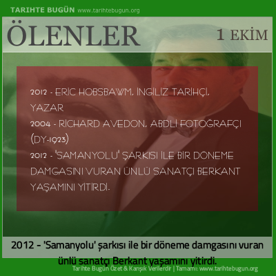 Bugün ölenler özet 01 Ekim