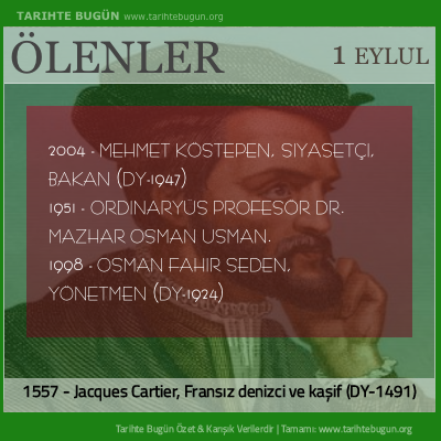 Bugün ölenler özet 01 Eylül