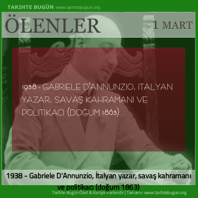 Bugün ölenler özet 01 Mart