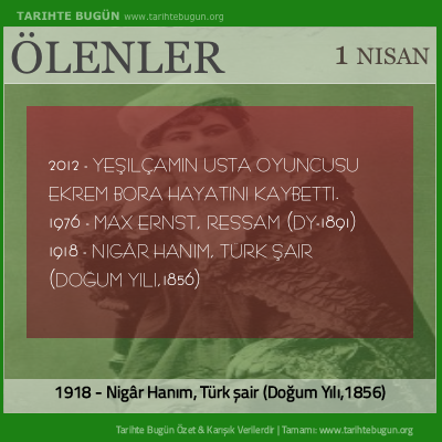 Bugün ölenler özet 01 Nisan
