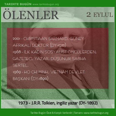 Bugün ölenler özet 02 Eylül
